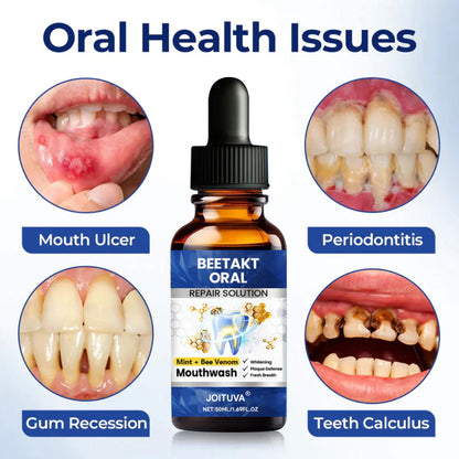 🌿JOITUVA®  Oral Repair Solution, Bee Venom Concentrated Drops for Receding Gums, Bleeding & Plaque, Advanced Mouthwash Alternative