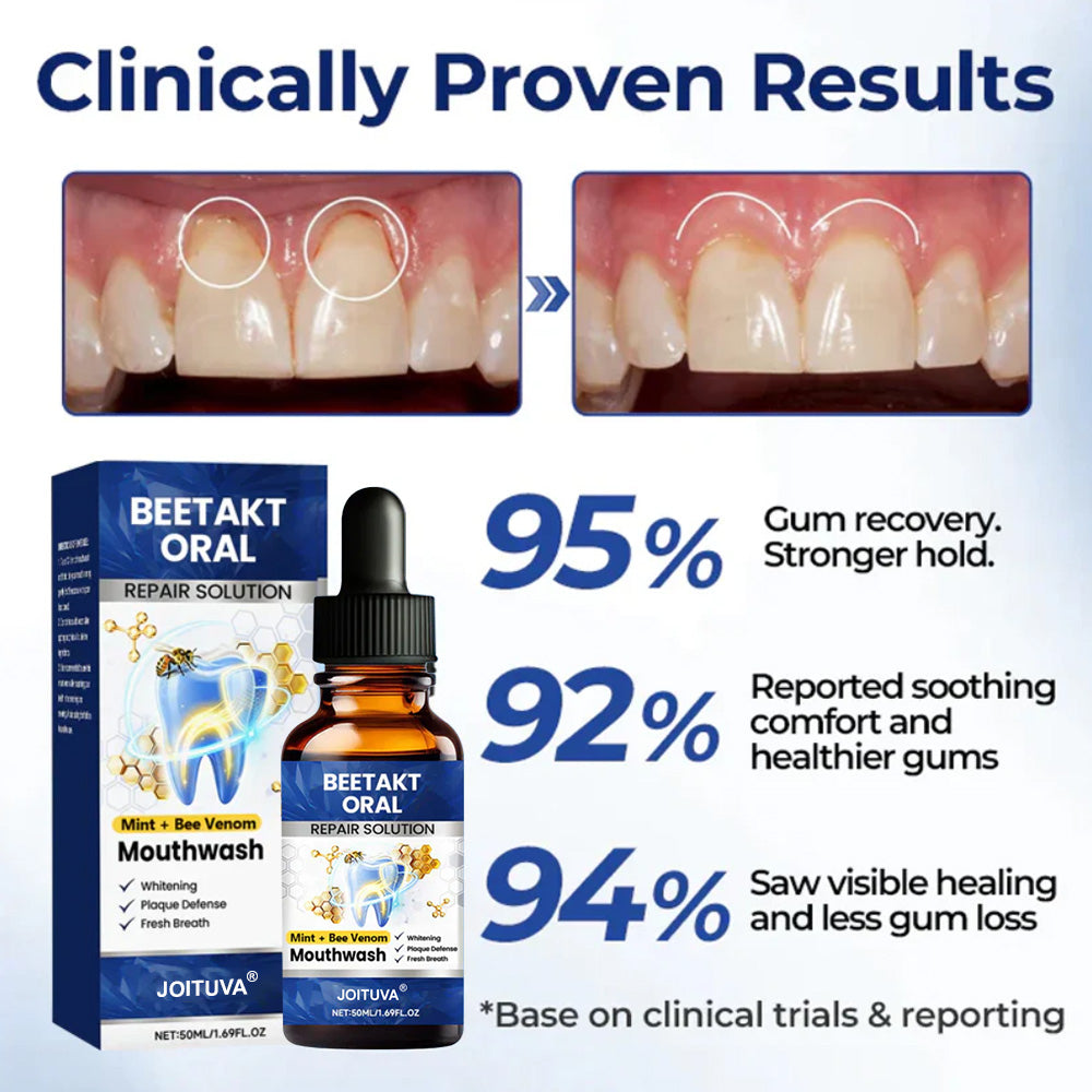 🌿JOITUVA®  Oral Repair Solution, Bee Venom Concentrated Drops for Receding Gums, Bleeding & Plaque, Advanced Mouthwash Alternative