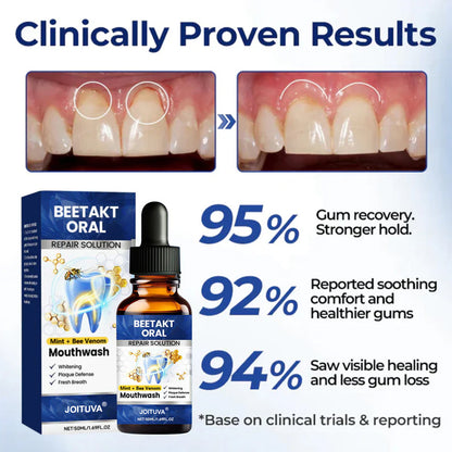 🌿JOITUVA®  Oral Repair Solution, Bee Venom Concentrated Drops for Receding Gums, Bleeding & Plaque, Advanced Mouthwash Alternative