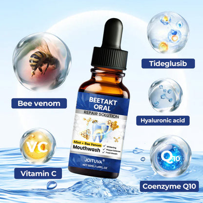🌿JOITUVA®  Oral Repair Solution, Bee Venom Concentrated Drops for Receding Gums, Bleeding & Plaque, Advanced Mouthwash Alternative