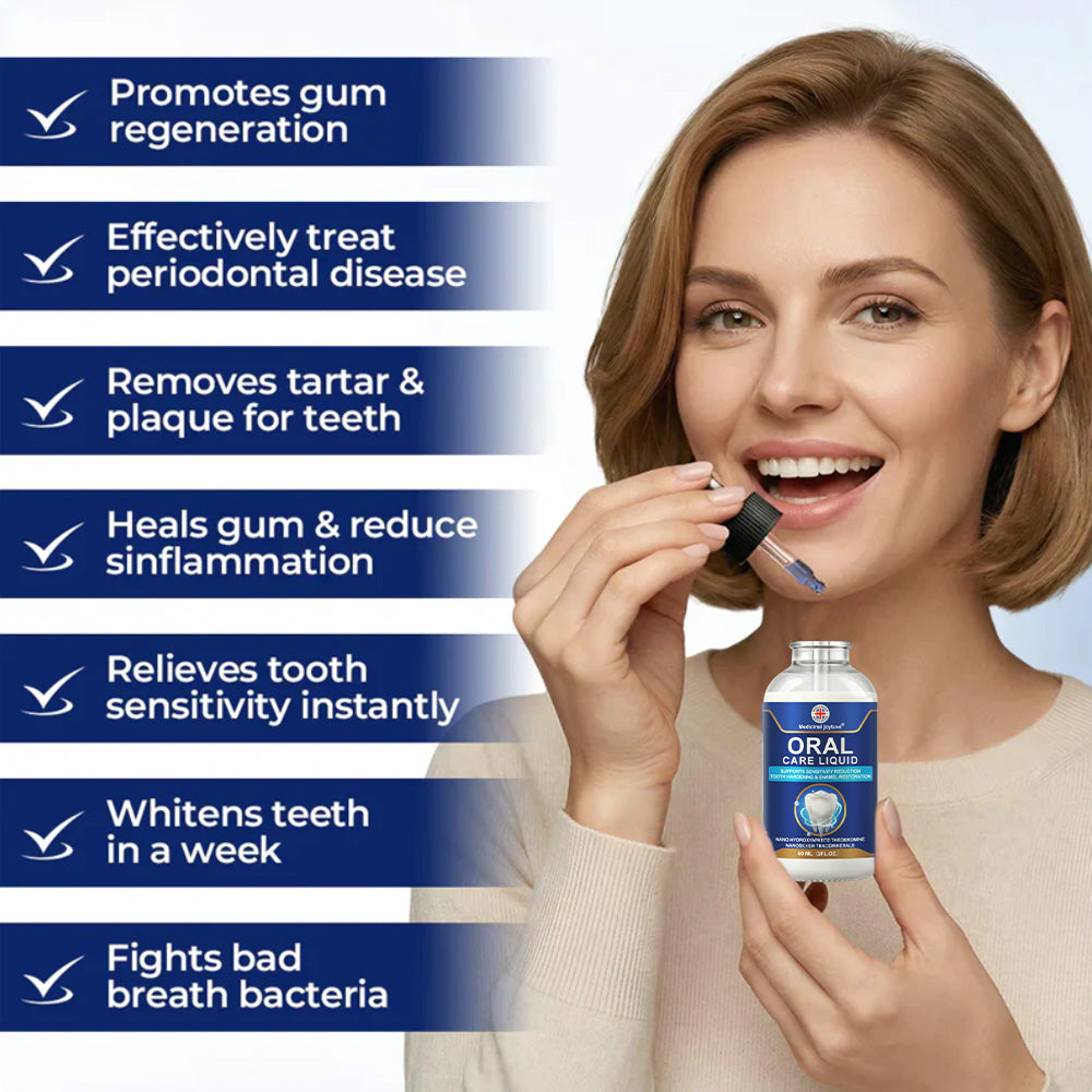 🦷💧Oral Care Liquid– Effectively treats enamel damage, gum inflammation, toothaches, sensitive teeth, gum bleeding, periodontitis, cavities, mouth ulcers, and bad breath.